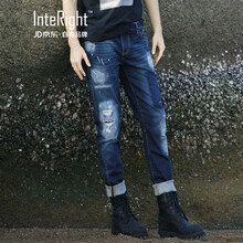 INTERIGHT 修身裤 朋克潮流 男士牛仔裤