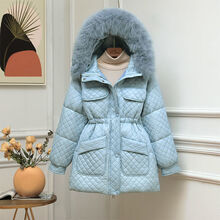 淡蓝色羽绒服女价格报价行情 京东