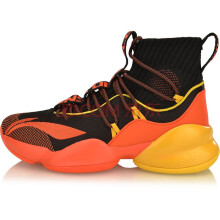 李宁（LI-NING）篮球鞋标准黑/火焰橙ABAP023-6 