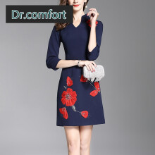 dr.comfort 纯色 绣花，镶钻，贴布 连衣裙