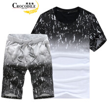 鳄鱼恤（CROCODILE） 短袖 男士T恤 黑灰色 