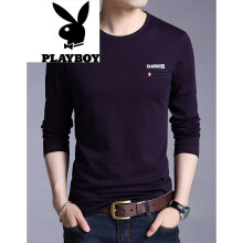 花花公子（PLAYBOY） 长袖 男士T恤 HHQLM9824紫色 