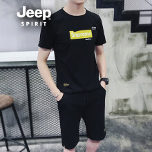 吉普（JEEP） 短袖 男士T恤 黑色CY933 