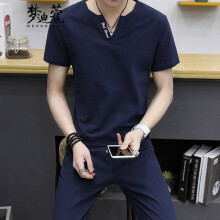 梦迪蔻（MENGDIKOU） 短袖 男士T恤 A067-M04藏青色 