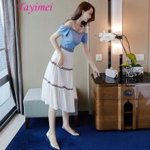 她意美（Tayimei） 纯色 拼接，拉链，纱网 连衣裙