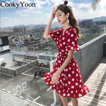 CookyYoon 纯色 波点 连衣裙