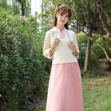 轩竹（XUANZHU） 纯色 纽扣 连衣裙