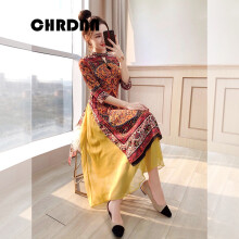赤典（CHRDNN） 纯色 3D，拼接，镶钻，印花，立体装饰 连衣裙