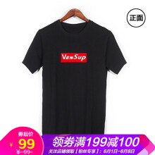 VENSUP 短袖 男士T恤 VENSUP黑色 