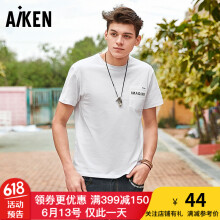 爱肯（Aiken） 短袖 男士T恤 本白 