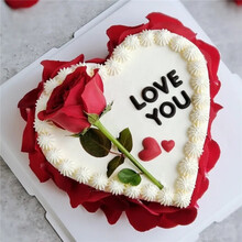 心形爱心生日蛋糕网红情人节七夕520表白纪念日同城全国北京上海广州