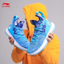 李宁（LI-NING）篮球鞋海豚蓝/自由紫/标准白 