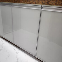 定做橱柜门钢化玻璃门厨房灶台晶刚门板定制现代简约门 白色包边带框