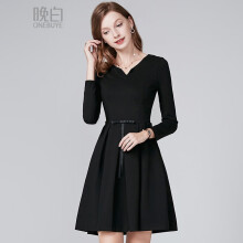 黑色长袖礼服裙