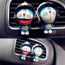 范特西 汽车摆件摇头公仔哆啦A梦公仔机器猫汽车出风口香水夹卡通可爱手 一对两个汽车出风口