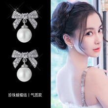 蝴蝶结吊坠耳环