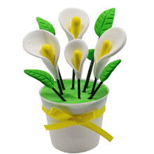 儿童手工花盆diy超轻粘土材料包 彩泥橡皮泥花朵盆栽植物花制作 白色