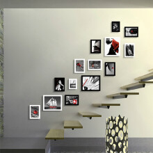 楼梯照片墙欧式