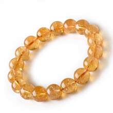 臻莱 天然黄水晶手链  男女情侣款时尚饰品手串 送女友礼物手珠 冰裂