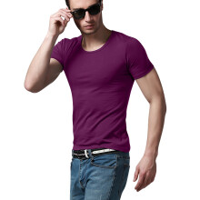 VENI MASEE 短袖 男士T恤 纯棉圆领-紫色 XL，L，XXL，M