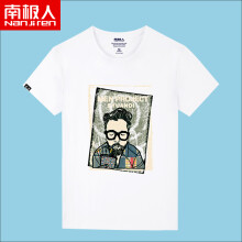 南极人（Nan Ji ren） 短袖 男士T恤 白色/圆T-可乐大叔 