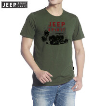Jeep 短袖 男士T恤 军绿色 XL，L，M，XXXL，XXL