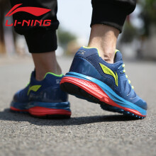 李宁（LI-NING）跑步鞋-1暗蓝色/荧光亮绿 42