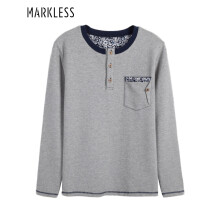 MARKLESS 长袖 男士T恤 灰色 XL，L，M，XXL