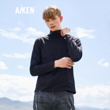 爱肯（Aiken） 长袖 男士T恤 黑色 S，XL，L，M，XXL
