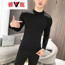 雅鹿 长袖 男士T恤 6688黑色(半高领) S，XL，L，XXL，M，XXXL