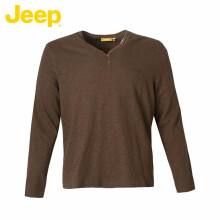 Jeep 长袖 男士T恤 褐色W6 