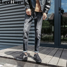 LeoHan 直筒裤  男士牛仔裤