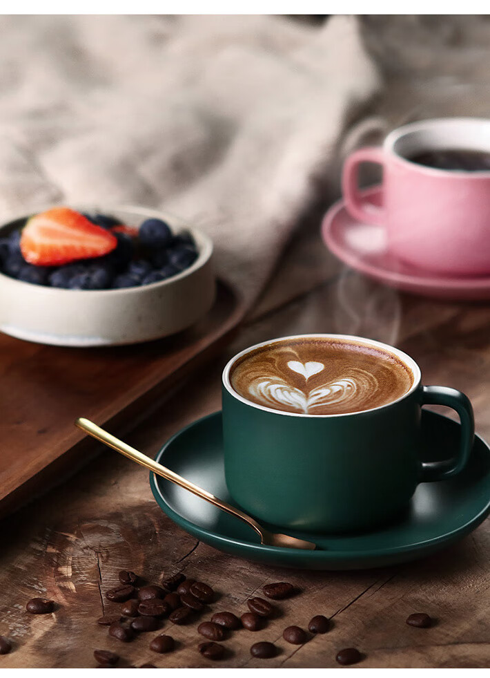 器物集高档ins风咖啡杯套装北欧式小奢华精致办公室家用陶瓷创意拉花