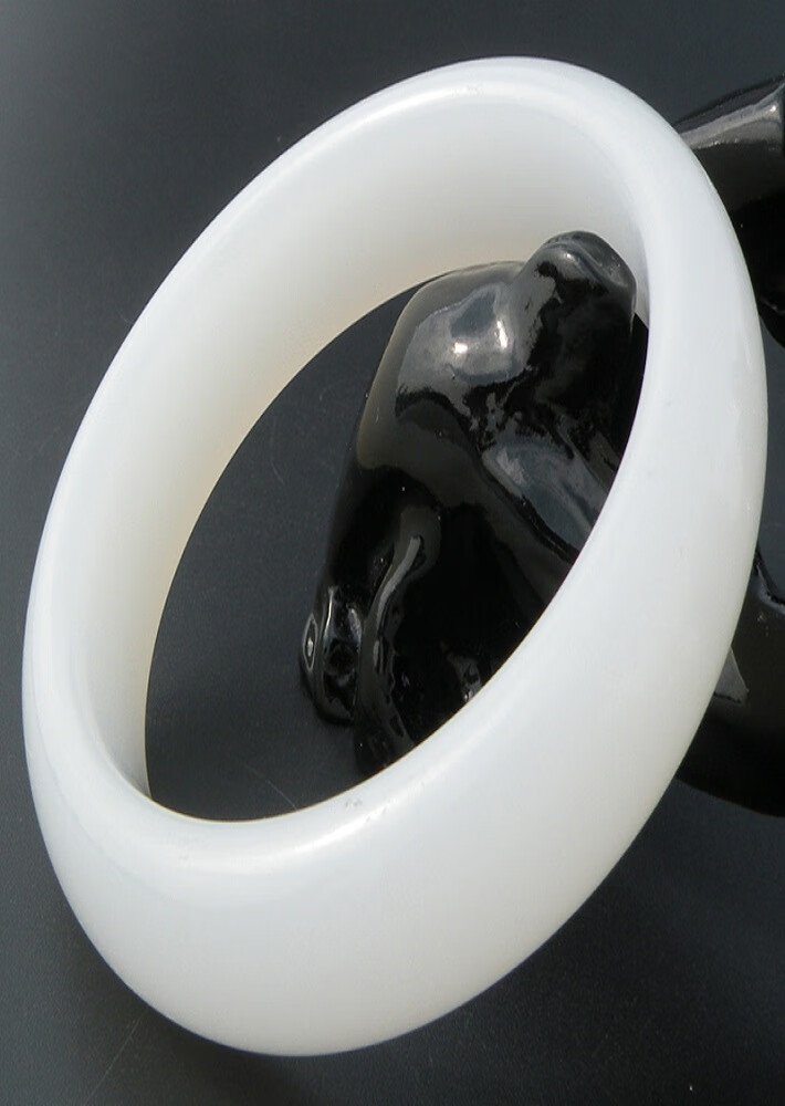 婷晓珠宝 新疆和田玉手镯羊脂昆仑白玉手镯玉镯子女款带证书 白色 圈