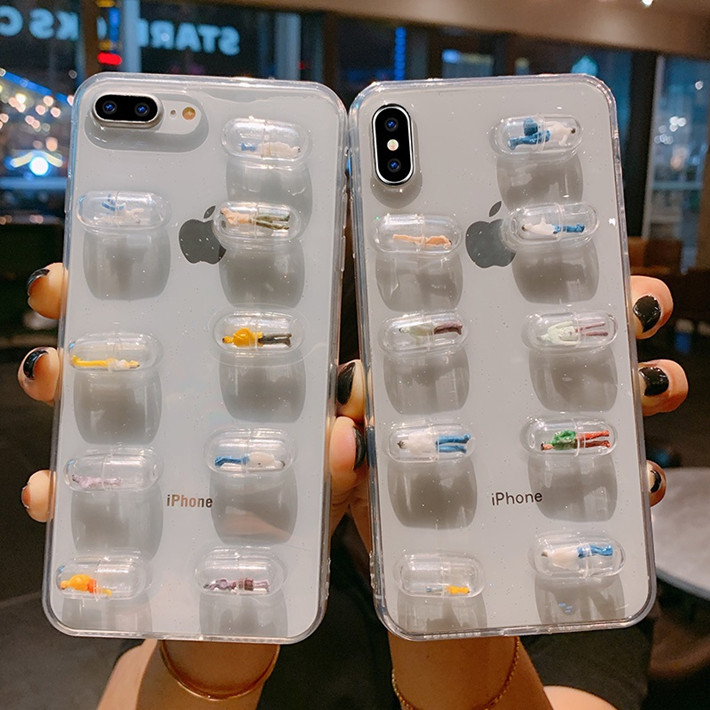 和钛 小欢喜乔英子同款苹果x手机壳iphonexr胶囊小人xsmax保护套8plus