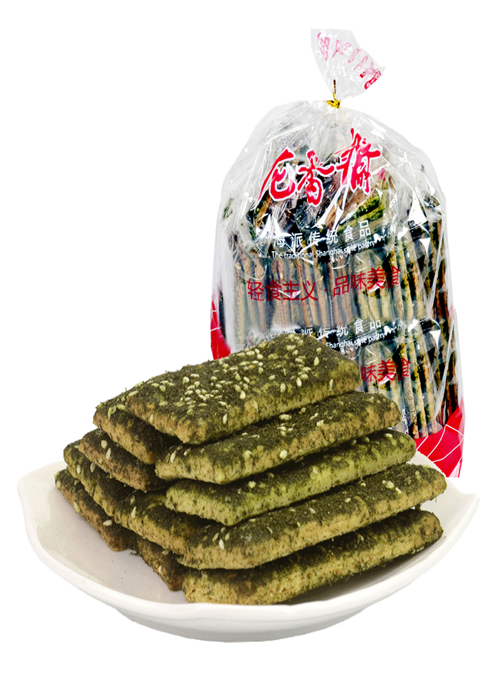 【买四减一】老香斋 零食小吃香酥咸味海苔饼500g 上海小吃苔条饼干