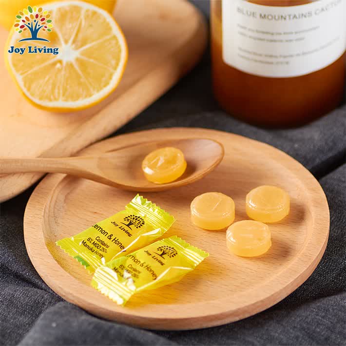 joy living麦卢卡蜂蜜糖果润喉硬糖mgo 250  柠檬味105g