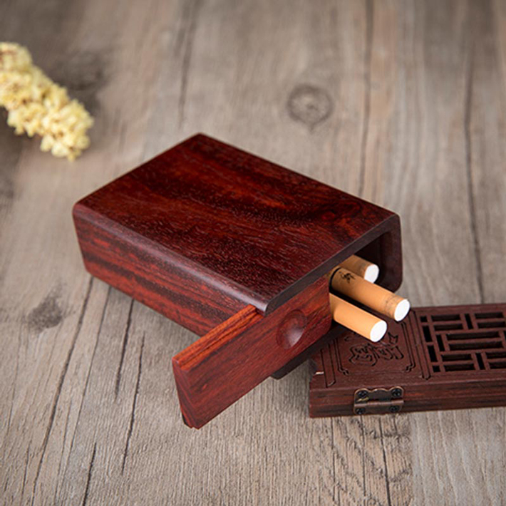 紫檀木烟盒20支装创意复古定制刻字商务礼品送朋友送有人 紫檀木烟盒