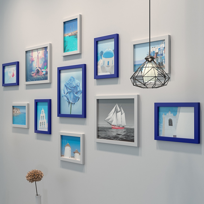 视觉盒子 简约现代照片墙装饰品客厅创意悬挂相框墙楼梯挂墙画框组合