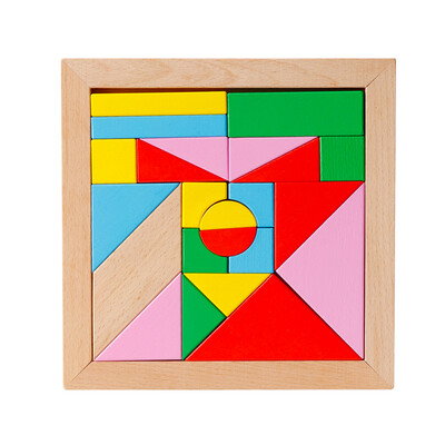 三格田(sangty)七巧板智力拼图玩具2-3-4-5-6岁早教益智木质百巧板23