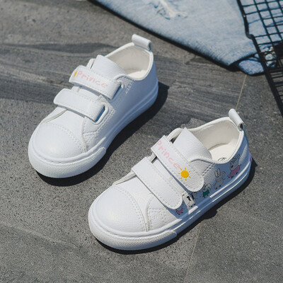 贝贝童鞋女童小白鞋运动鞋2018年秋季新款儿童滑板鞋 白色 31码/鞋内