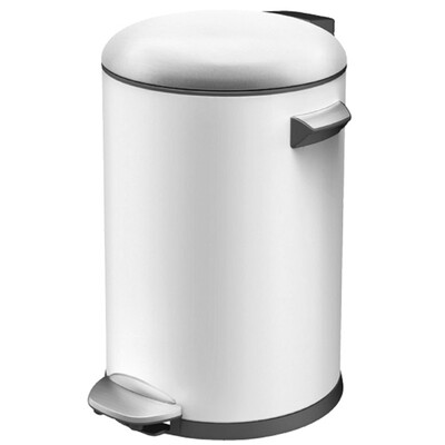 eko垃圾桶家用不锈钢脚踏时尚创意翻盖大号垃圾筒 9217 白色 5升