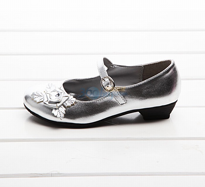 爽乐sokoll 2011新款 低跟水钻女童鞋 公主单鞋女童皮鞋 b1004 浅灰色