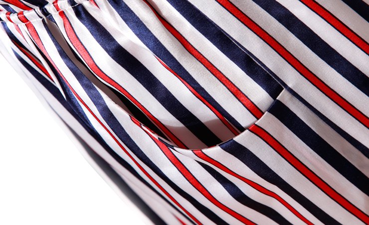 十衣素 2011夏装新品 时尚蓝白竖条纹收腰显瘦丝绸连衣裙l3777 蓝色 m