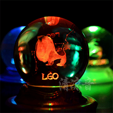 清凉音十二星座发光水晶球狮子座音乐盒八音盒送女友生日礼物创意礼品