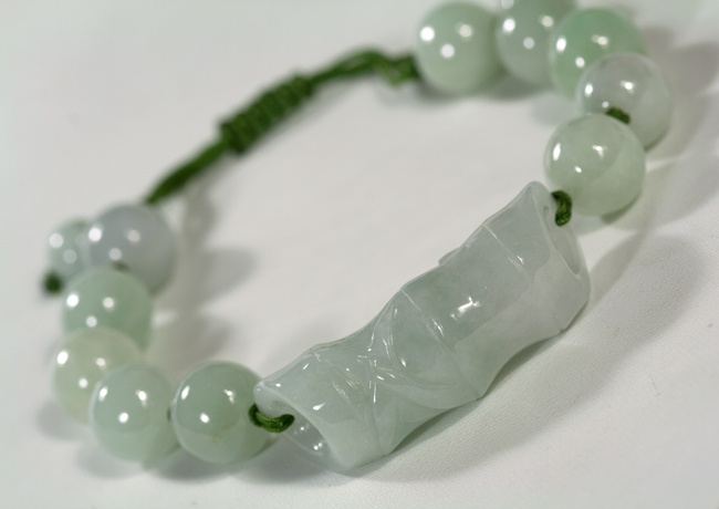 淘玉天然翡翠竹节圆珠手链节节高a货连升三级女款有证27m