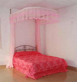 圣安贝 蚊帐导轨拉幕加厚支架宫廷公主挂墙 米黄色 150*200