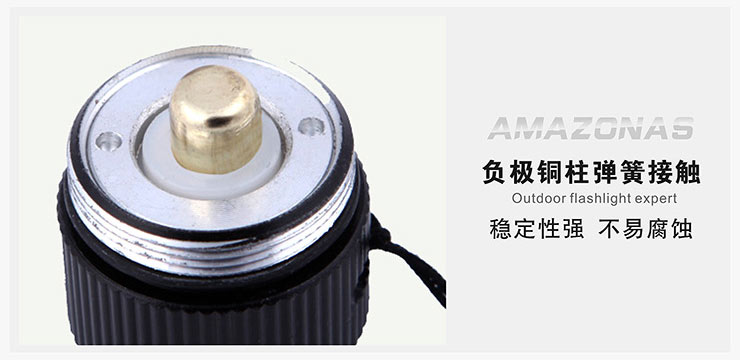 亚马逊应急灯照明LED强光手电筒充电远射防水家用消防手电A1 黑圈豪华版