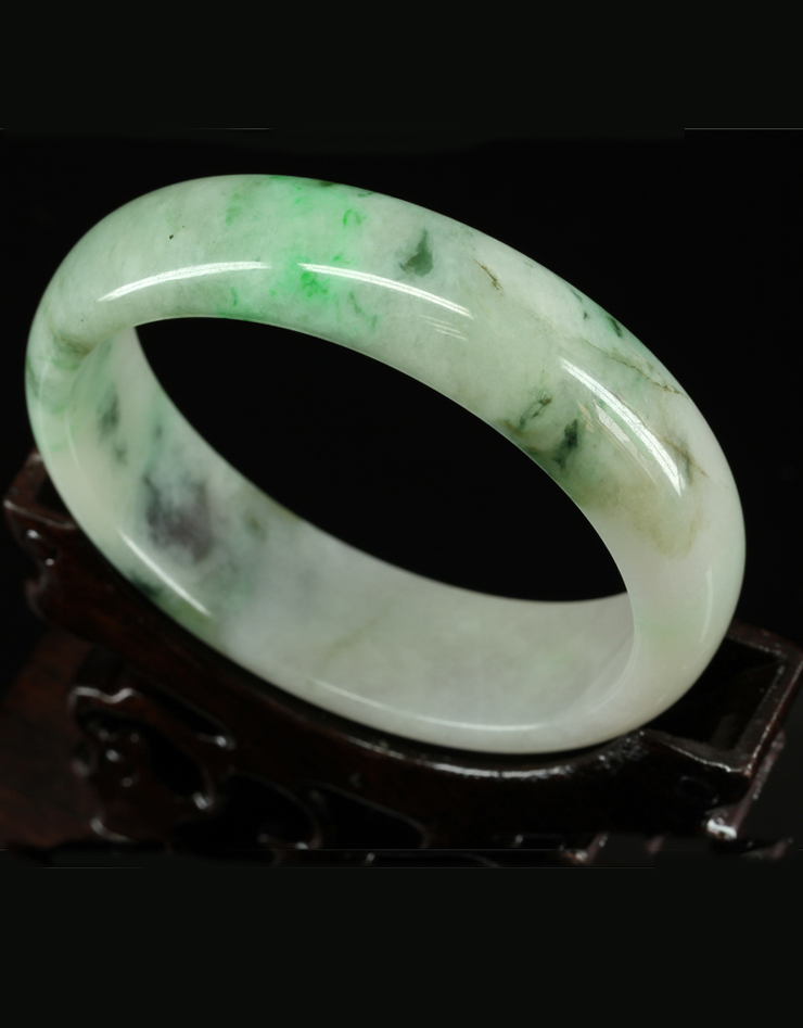 玉石典范 古熙 花青种 天然翡翠手镯 正品带国家级鉴定证书