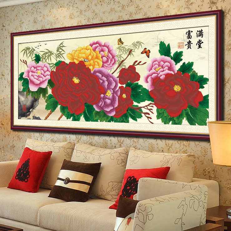 品牌 宜家绣艺 商品名称 满堂红-富贵版 格子数 465*182 绣布尺寸 107